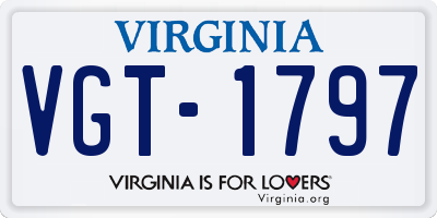 VA license plate VGT1797