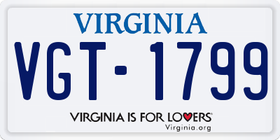 VA license plate VGT1799