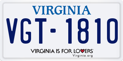 VA license plate VGT1810