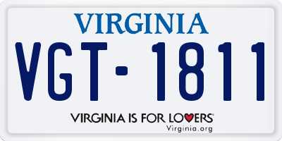 VA license plate VGT1811