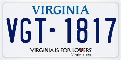 VA license plate VGT1817