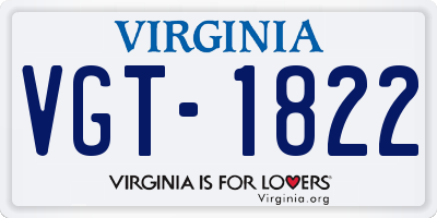 VA license plate VGT1822