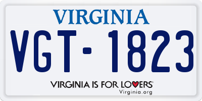 VA license plate VGT1823