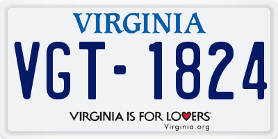 VA license plate VGT1824