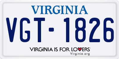 VA license plate VGT1826