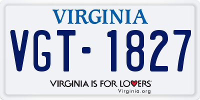 VA license plate VGT1827