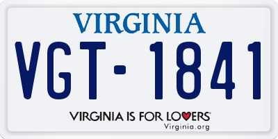 VA license plate VGT1841