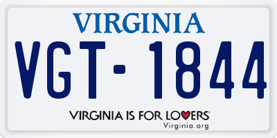 VA license plate VGT1844