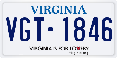 VA license plate VGT1846
