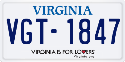 VA license plate VGT1847