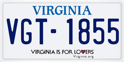 VA license plate VGT1855