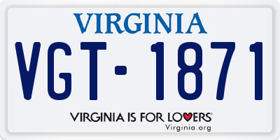 VA license plate VGT1871