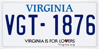 VA license plate VGT1876
