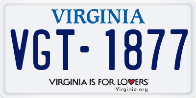 VA license plate VGT1877