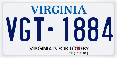 VA license plate VGT1884