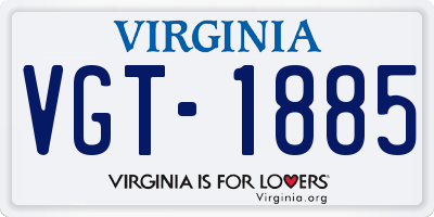 VA license plate VGT1885