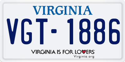 VA license plate VGT1886