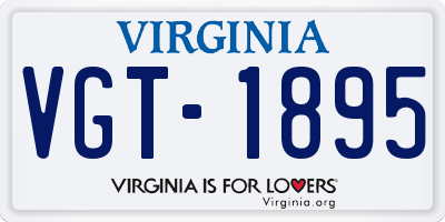 VA license plate VGT1895