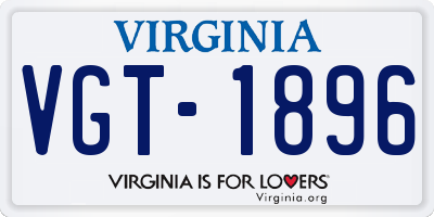 VA license plate VGT1896