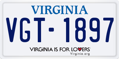 VA license plate VGT1897