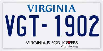 VA license plate VGT1902