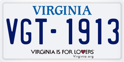 VA license plate VGT1913