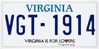VA license plate VGT1914
