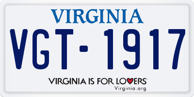 VA license plate VGT1917