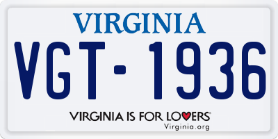 VA license plate VGT1936