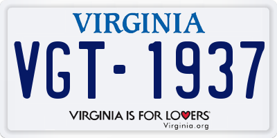 VA license plate VGT1937
