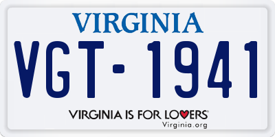 VA license plate VGT1941
