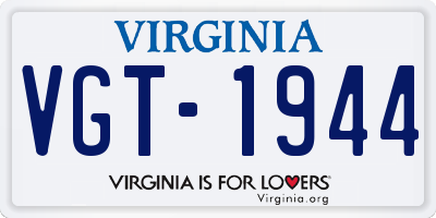 VA license plate VGT1944