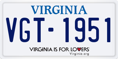 VA license plate VGT1951