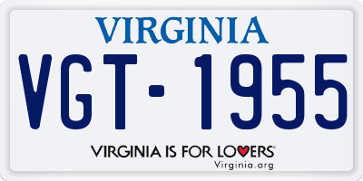 VA license plate VGT1955