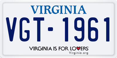 VA license plate VGT1961