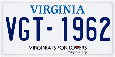 VA license plate VGT1962