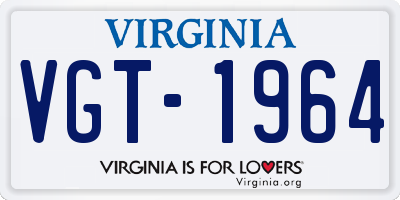 VA license plate VGT1964
