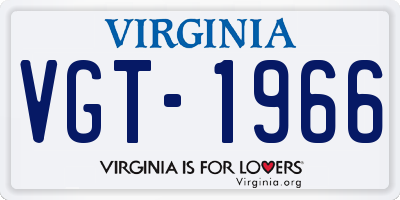 VA license plate VGT1966