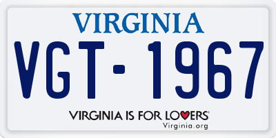 VA license plate VGT1967