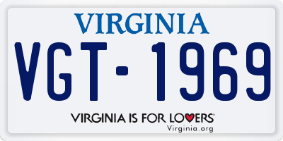 VA license plate VGT1969