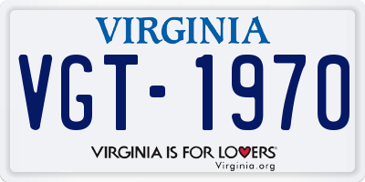 VA license plate VGT1970