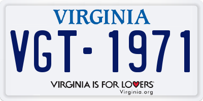 VA license plate VGT1971