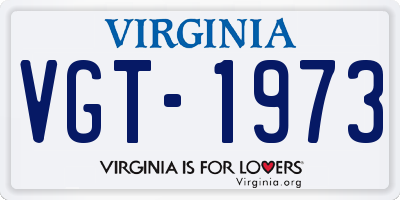 VA license plate VGT1973