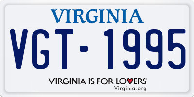 VA license plate VGT1995