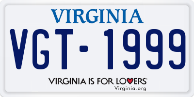 VA license plate VGT1999