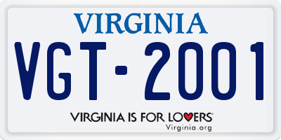 VA license plate VGT2001