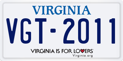 VA license plate VGT2011