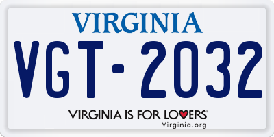 VA license plate VGT2032