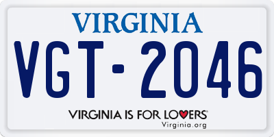 VA license plate VGT2046