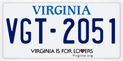VA license plate VGT2051